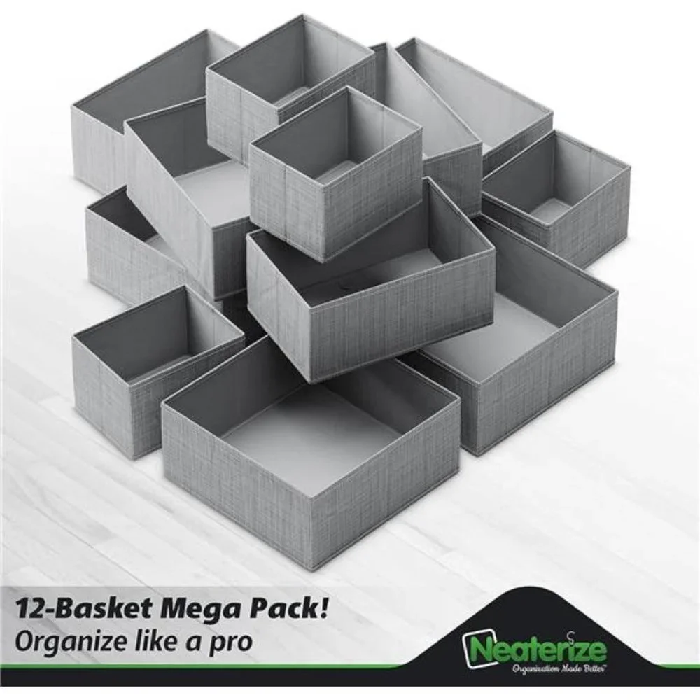 Drawer Organizer For Clothing (Set Of 12) - Closet Organizer and Storage Divider